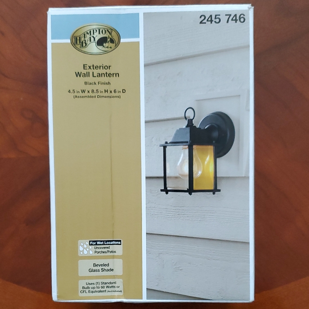 Hampton Bay Black Wall Lantern